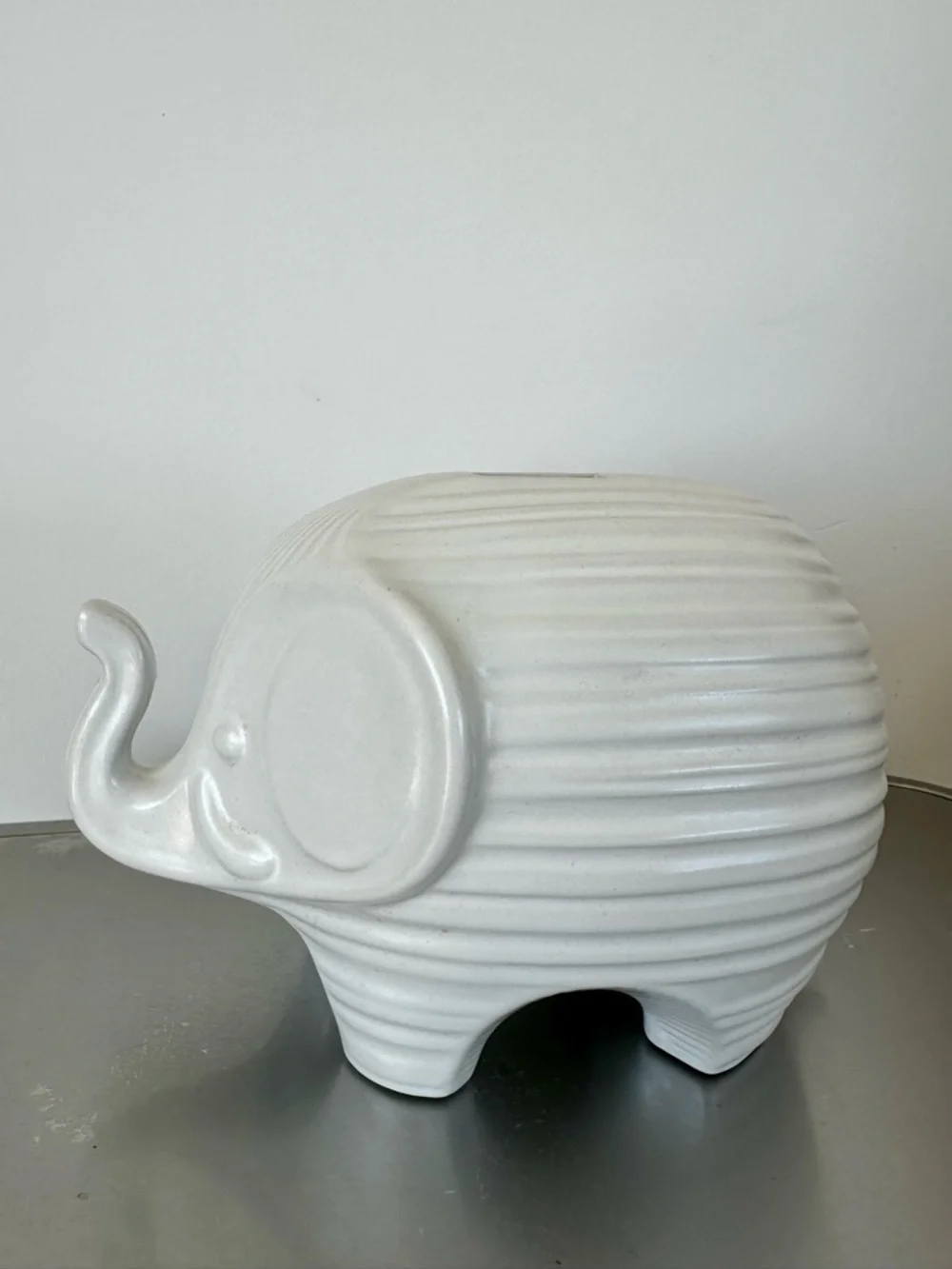 Jonathan Adler White Ceramic Elephant Coin Bank